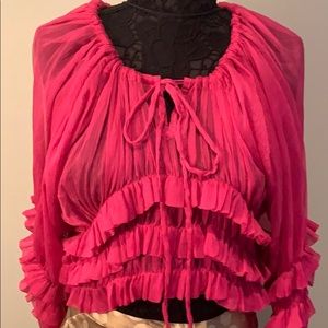 Black Collection Ruffle Blouse